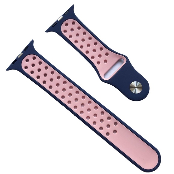 5/$20 NEW Blue Pink Silicone Sport Band Apple Watch 44/45/49 mm M/L Holes - Picture 4 of 8